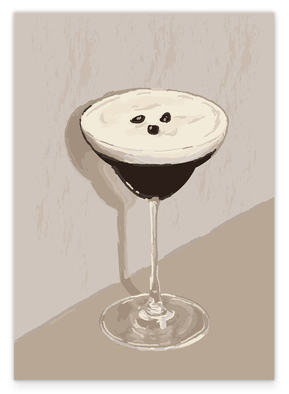 Espresso Martini mit Kaffeebohnen