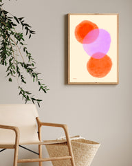 Aquarell Art in Pink-Orange No. 2 - Drei Kreise