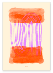 Aquarell Art in Pink-Orange No. 3 - Bogen Muster