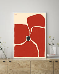 Flower Art - Abstrakte Blume in Karminrot