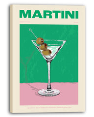 Martini Cocktail mit Oliven - Rezept mit Schriftzug