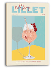 Wildberry Lillet - Cocktail im Glas mit Schriftzug