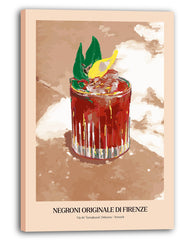 Negroni Originale di Firenze - Moderne Cocktail Illustration