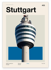 Stuttgart - Vintage Fotografie vom SWR Fernsehturm