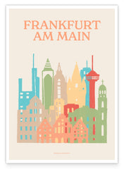 Frankfurt am Main - Souvenir Illustration mit Skyline