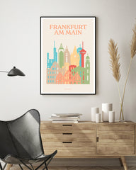 Frankfurt am Main - Souvenir Illustration mit Skyline