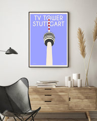 Stuttgart TV Tower: Abstrakte Illustration des Fernsehturms