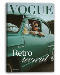 Vogue Retro Revival - Model im grünen Oldtimer