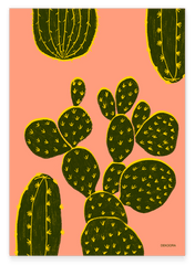 Abstrakte Kaktus Illustration - Opuntia Verde