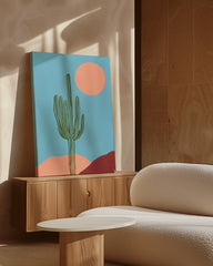 After Hover: Boho Kaktus Illustration - Wüste mit Sonne