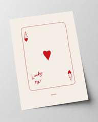 Lucky Me - Herz Ass-Spielkarte