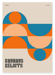 Bauhaus Relicts - Retro Muster in Orange-Blau