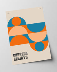 Bauhaus Relicts - Retro Muster in Orange-Blau