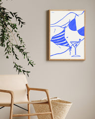 Bikini & Martini - Blaue Sommer Illustration