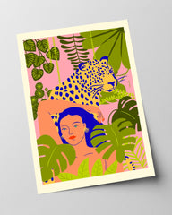 Pink Jungle - Moderne Dschungel Illustration