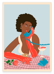 Woman on the Phone - Modern Pop Art