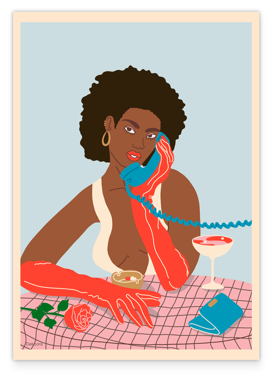 Woman on the Phone - Modern Pop Art