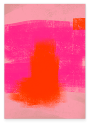 Hot Orange & Neon Pink - Color Blocking Art