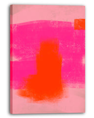 Hot Orange & Neon Pink - Color Blocking Art