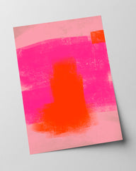 Hot Orange & Neon Pink - Color Blocking Art