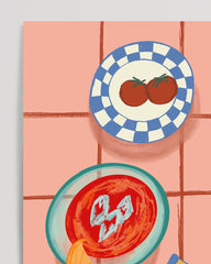 After Hover: Tapas Tablesetting mit Obst und Drinks