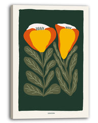 Flower Duo - Blumen Illustration in Gelb-Orange