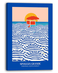 Amalfi Design - Blaue Sonnenschirme in Spiaggia Grande