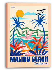 Malibu Beach California - Buntes Urlaubsbild mit Palmen
