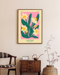 Abstract Daffodils - Narzissen in Gelb und Rosa