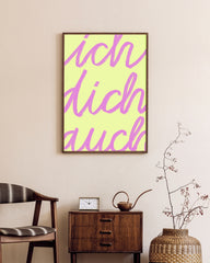 Ich dich auch  - Typografie Schriftzug in Gelb