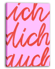 Liebe - Ich dich auch - Sprüche Typografie in Pink