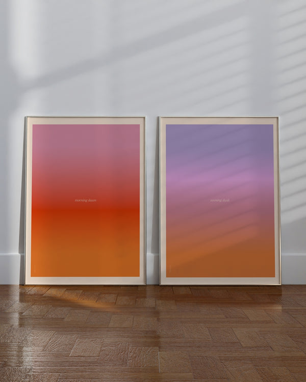 Set aus 2 Postern: Dreamy Color Gradients
