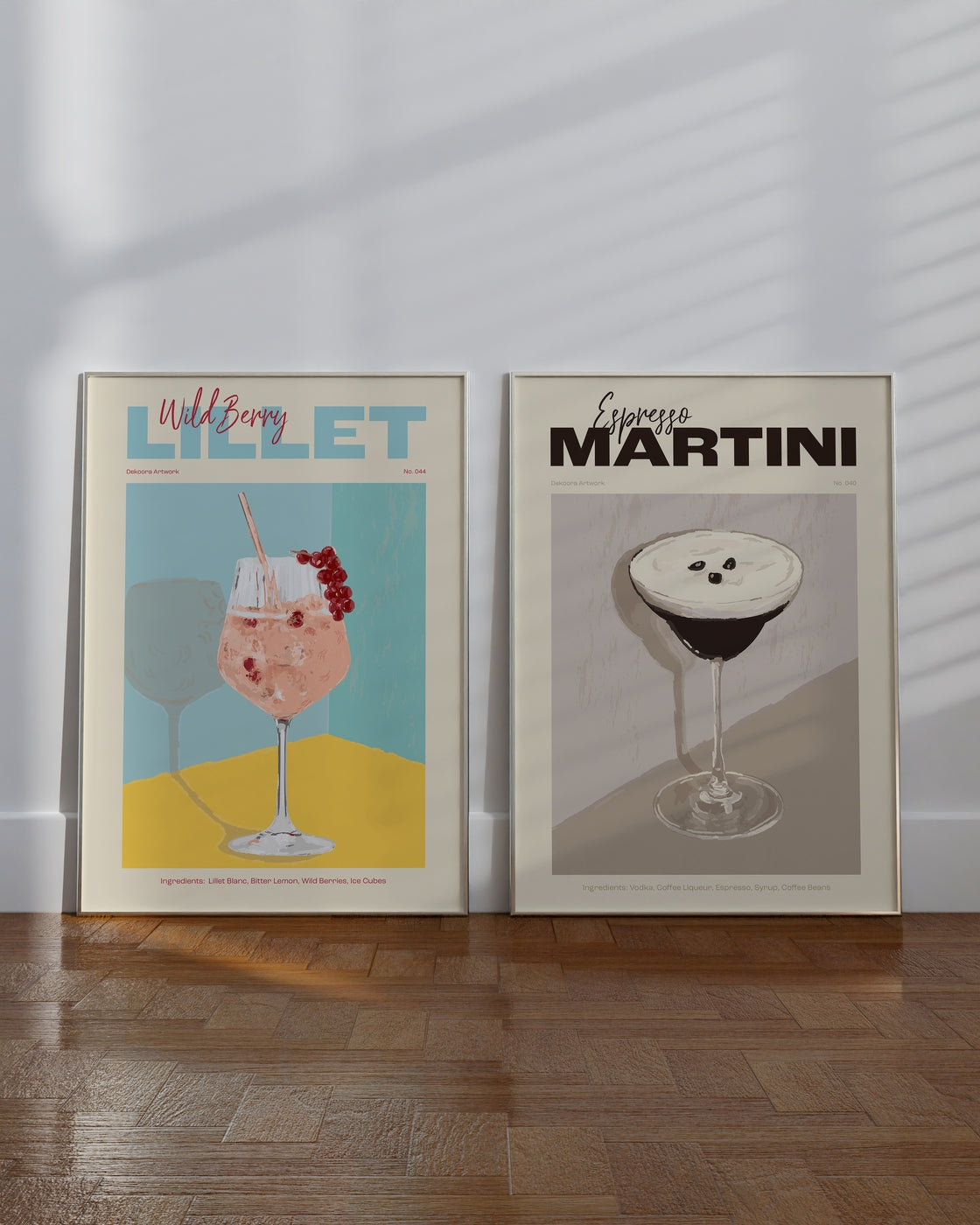Set aus 2 Postern: Wild Berry Lillet & Espresso Martini
