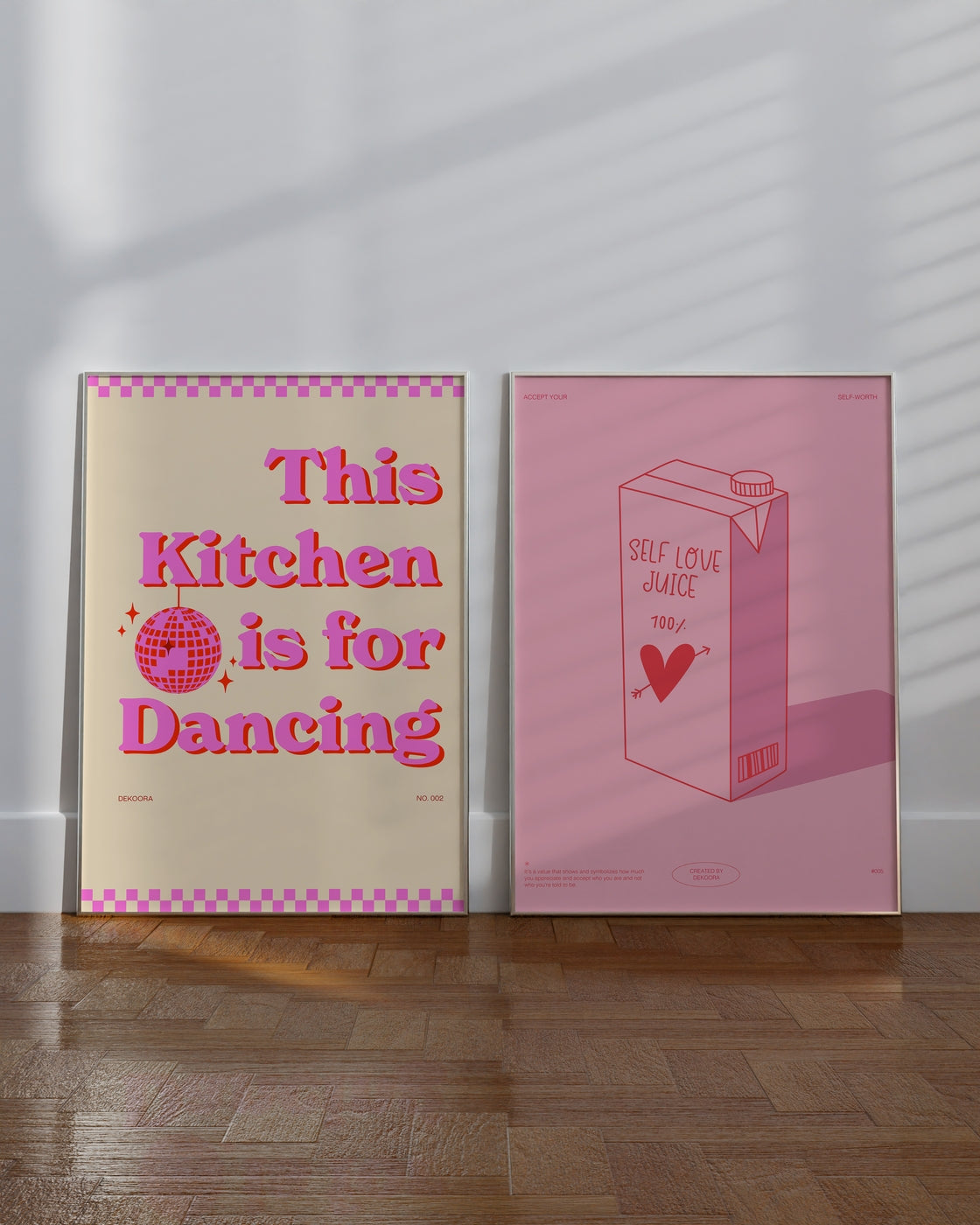 Set aus 2 Postern: Pink Fun in your Kitchen