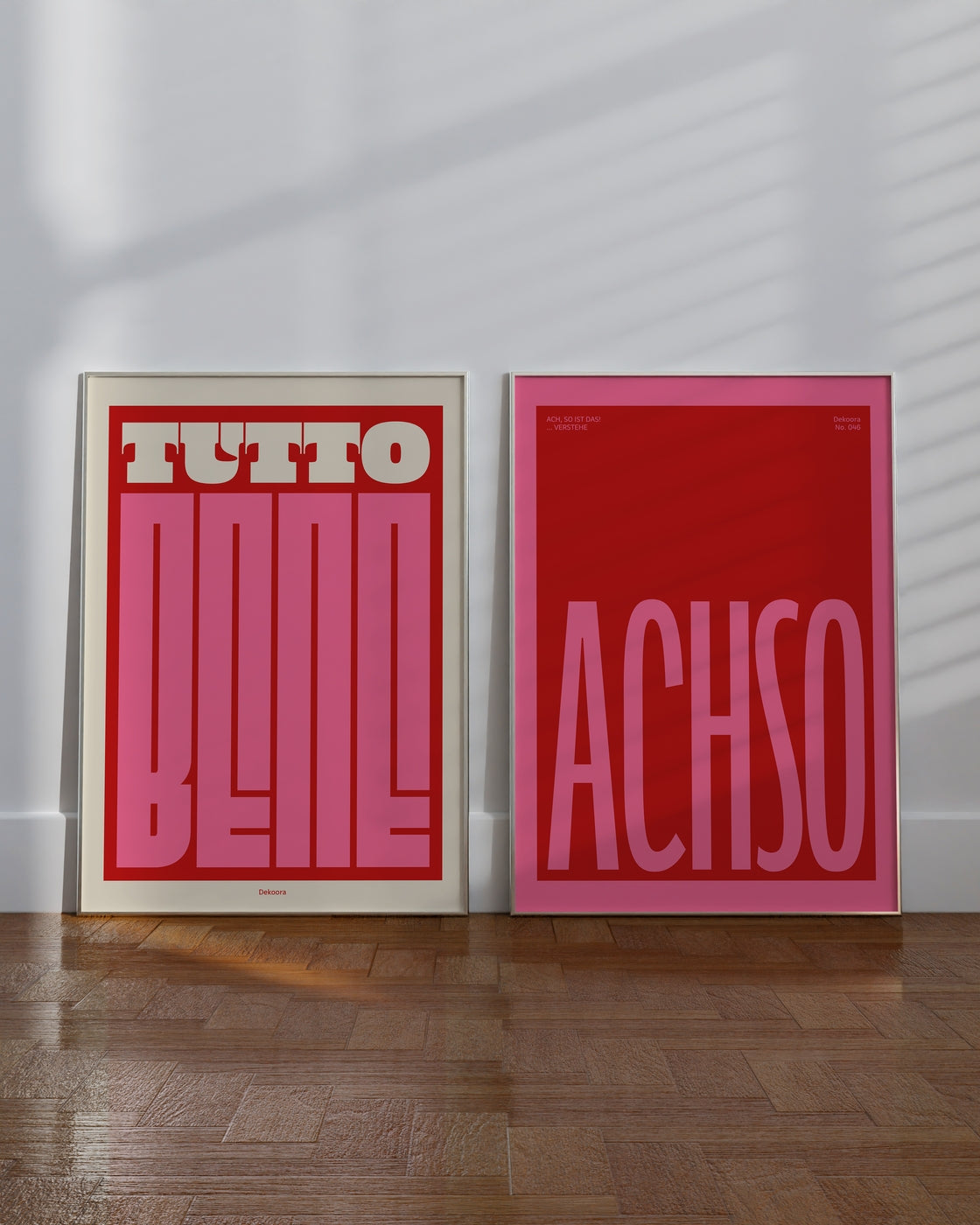 Set aus 2 Postern: Statements in Pink & Rot