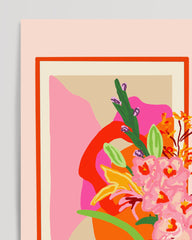 After Hover: Flowers of All Colours - Blumenstrauß in blauer Vase
