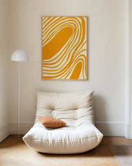 After Hover: Modern Mustard No. 3 - Abstrakte Kunst in Senfgelb