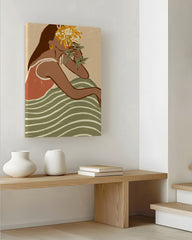 After Hover: The Wavy Dress - Moderne Frauen Illustration mit Blume