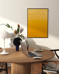 After Hover: Golden Glow - Malerei in Senfgelb