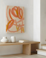 After Hover: Appealing Apricot - Line Art Kunst mit Orange und Gelb