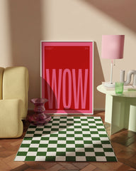 After Hover: Spruch "Wow" in Rot-Pink