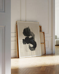 After Hover: Black Brushpainting II - Abstrakte Zeichnung