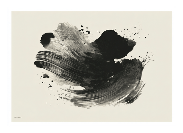 "Black Bliss" No. 1 - Abstrakte Zeichnung im Querformat