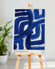 After Hover: Shapes of Blue - Abstract Artwork