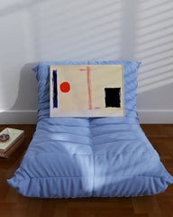 After Hover: Red Spot Meets Black Square - Abstrakte Wandkunst