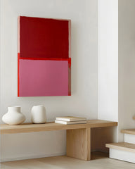 After Hover: Duo Rojo - Abstrakte Kunst in Rot und Rosa