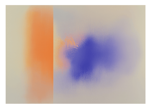 Shy Splash - Abstrakte Kunst in Blau und Orange