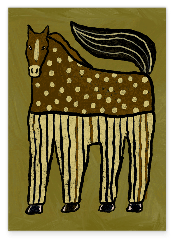 Abstraktes Pferd im Streifenlook