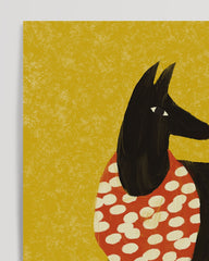 After Hover: Retro Dog: Schwarzer Hund mit weißen Pfoten