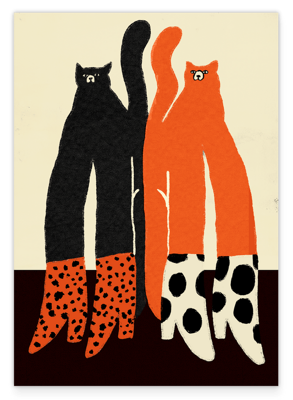 Cat Duo: Gestiefelte Kater in Polka Dots